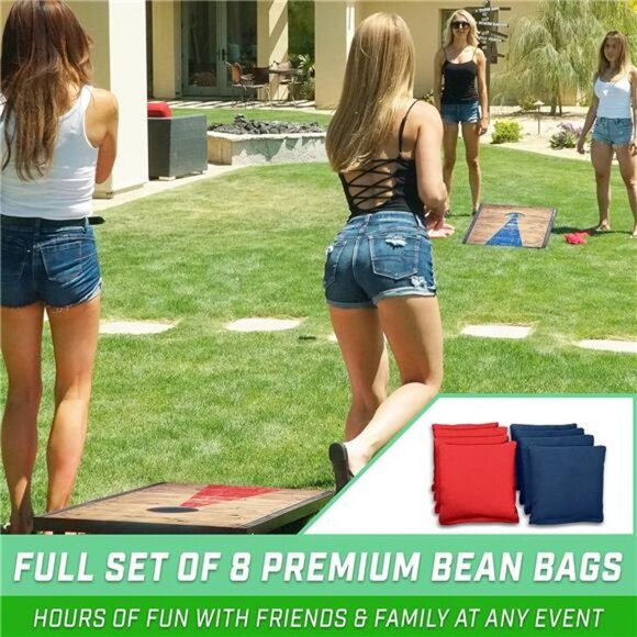 Classic Cornhole Set – Includes 8 Bean Bags, Travel Case and Game Rules - Picture 4 of 6